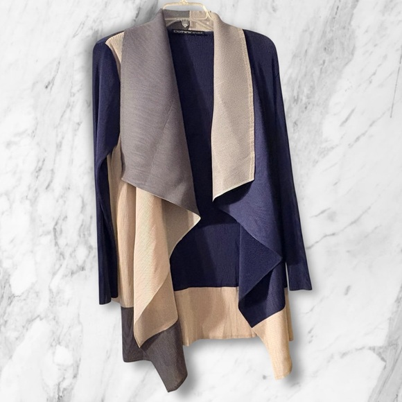 clotheshead Sweaters - Clotheshead Women's Colorblock Jacket Blue Tan Gray One Size